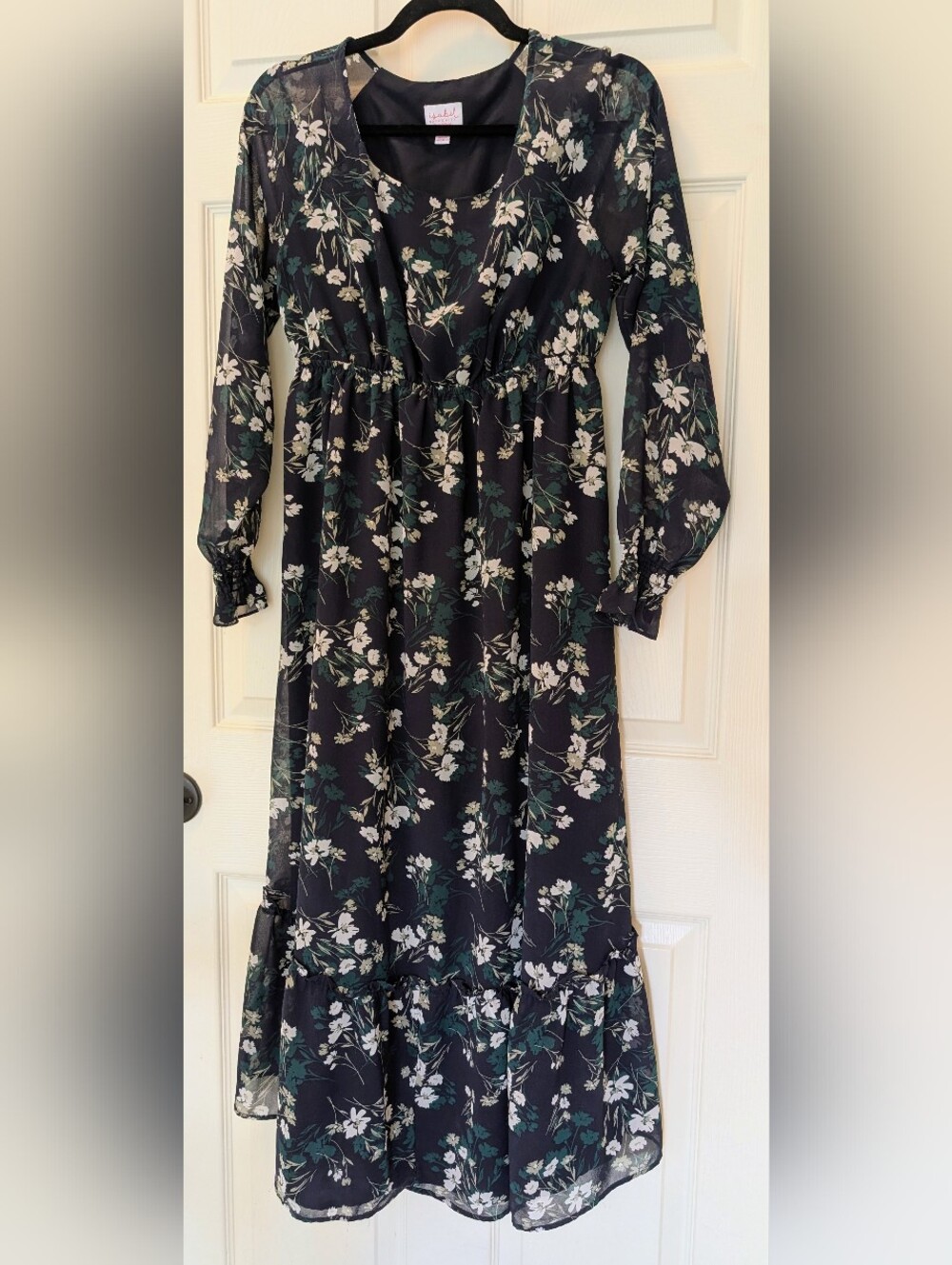 Maternity Maxi Navy Floral Dress